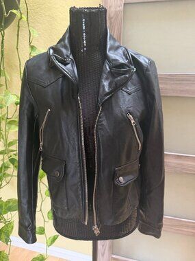 We The Free Vegan Leather Moto Jacket – Black – Size Small 🖤